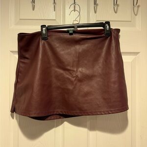 Wild Fable Elegant Burgundy Leather Skirt